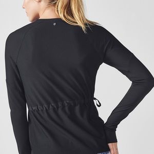 Fabletics | Black Long Sleeve Mesh Back Shirt